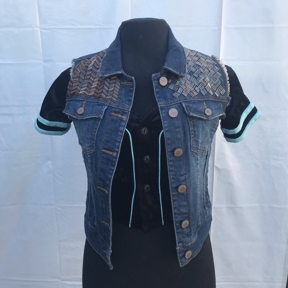 Romeo + Juliet Couture beaded jean vest - Picture 1 of 5